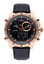 Radiant Dennis 47Mm Anadigi Black Dial Leat S Ra485704 Watch