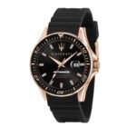Maserati Sfida 44Mm Auto Blk Dial Blk Silicon St R8821140001 Watch