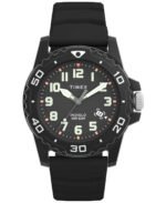 Men's Main Street Quartz Black Silicone Strap 42mm Round Watch