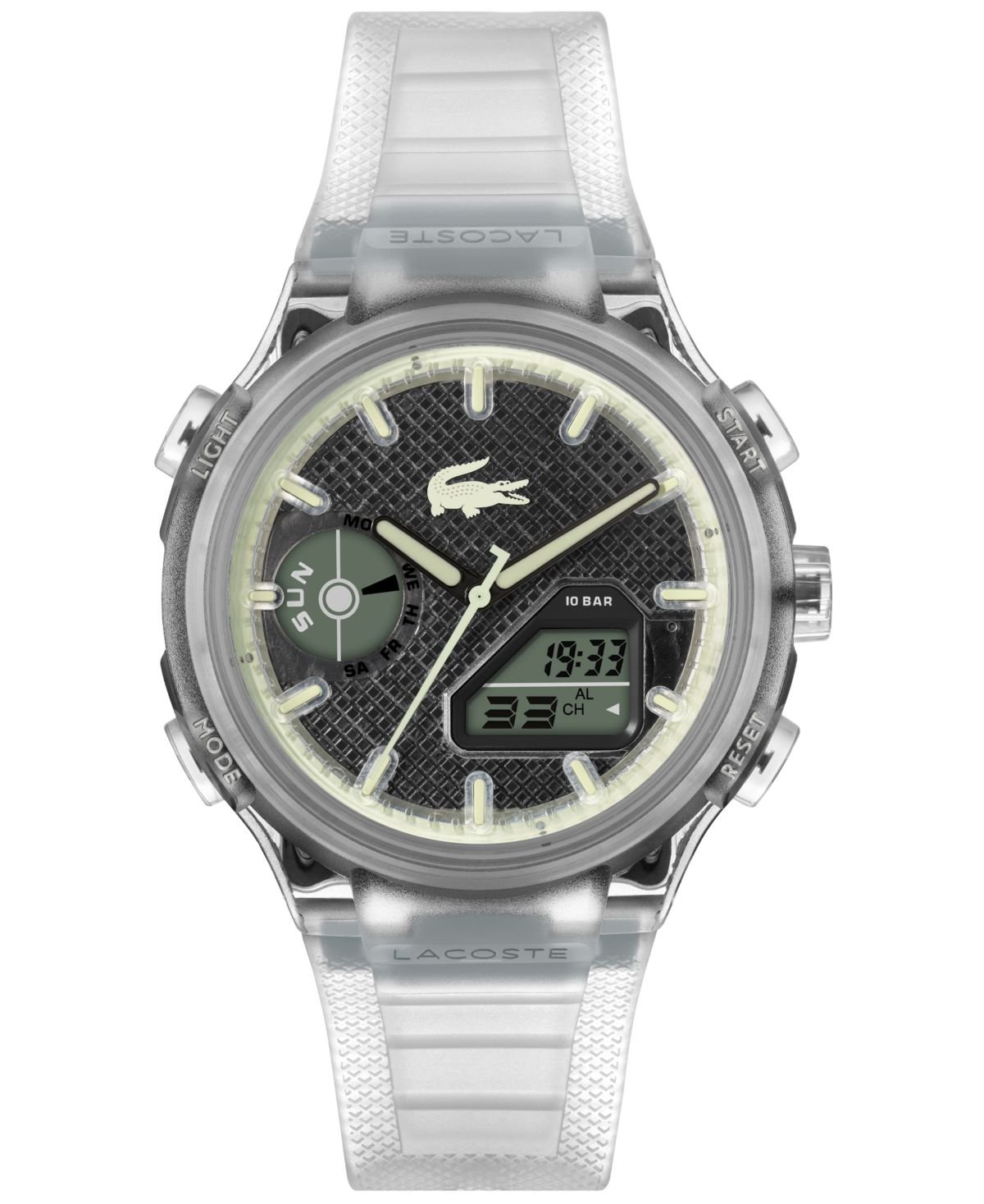 Men's LC33 Clear Silicone Strap Watch, 45mm