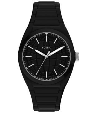 Men's Everett Three-Hand Black Silicone Watch 42mm