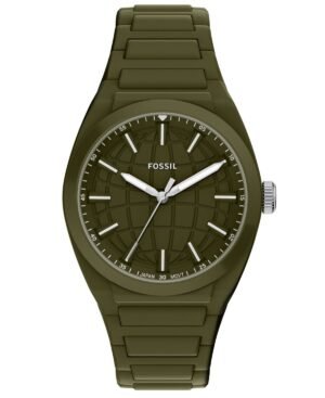 Men's Everett Three-Hand Olive Silicone Watch 42mm