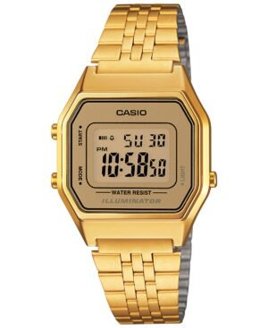 Women's Digital Vintage Gold-Tone Stainless Steel Bracelet Watch 39x39mm LA680WGA-9MV