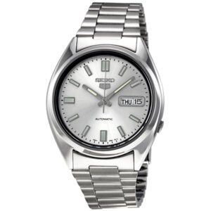 Seiko 5 Automatic Silver Dial Stainless Steel Men's Watch SNXS73 - luxury watch