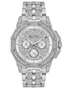 Bulova Men's Stainless Steel & Crystal-Accent Bracelet Watch 41.5mm
