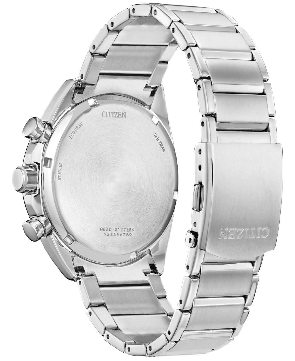 Citizen Men's Chronograph Eco Drive Sport Stainless Steel Bracelet Watch 45mm, Created for Macy's