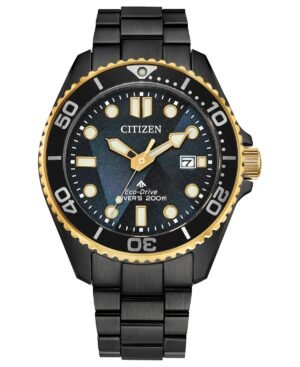 Citizen Men's Special Edition Promaster Dive "Light in Black" 3 Gray Stainless Steel Bracelet Watch, 40.6mm