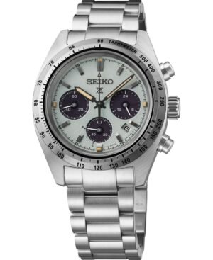 Seiko Men's Chronograph Prospex Speedtimer Solar Stainless Steel Bracelet Watch 39mm