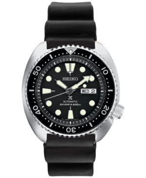 Seiko Men's Automatic Prospex Diver Black Silicone Strap Watch 45mm