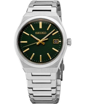 Seiko Men's Essentials Silver Stainless Steel Bracelet Watch, 38.9mm