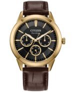 Citizen Eco-Drive Men's Rolan Brown Leather Strap Watch 40mm