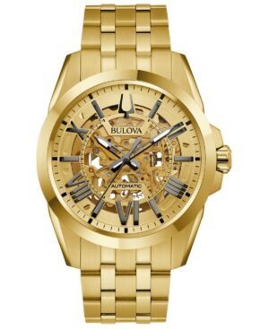 Bulova Men's Automatic Classic Sutton Gold-Tone Stainless Steel Bracelet Watch 46mm