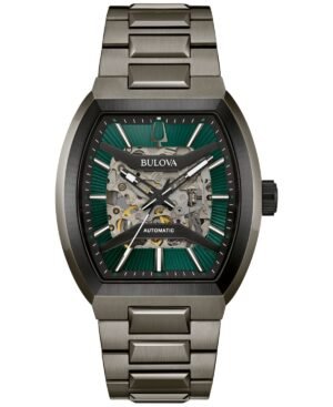 Bulova Men's Maquina Automatic Gray Stainless Steel Bracelet Watch 40mm