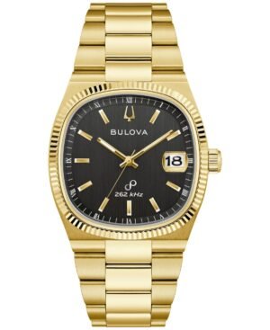 Bulova Men's Classic Super Seville Gold-Tone Stainless Steel Bracelet Watch 37.5mm