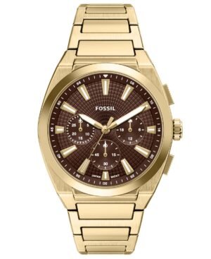 Fossil Men's Everett Chronograph Gold-Tone Stainless Steel Watch 44mm