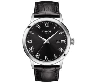 Tissot Men's Swiss Classic Dream Black Leather Strap Watch 42mm