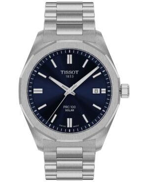 Tissot Men's Swiss PRC 100 Solar Quartz Stainless Steel Bracelet Watch 39mm