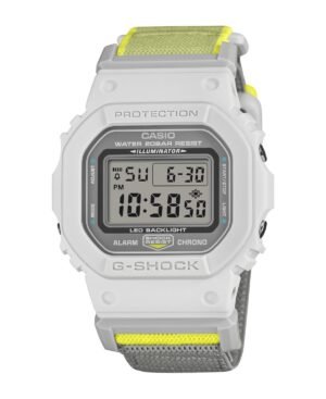 G-Shock Men's Japanese Quartz Digital Gray and Yellow Cloth Watch 42.8mm