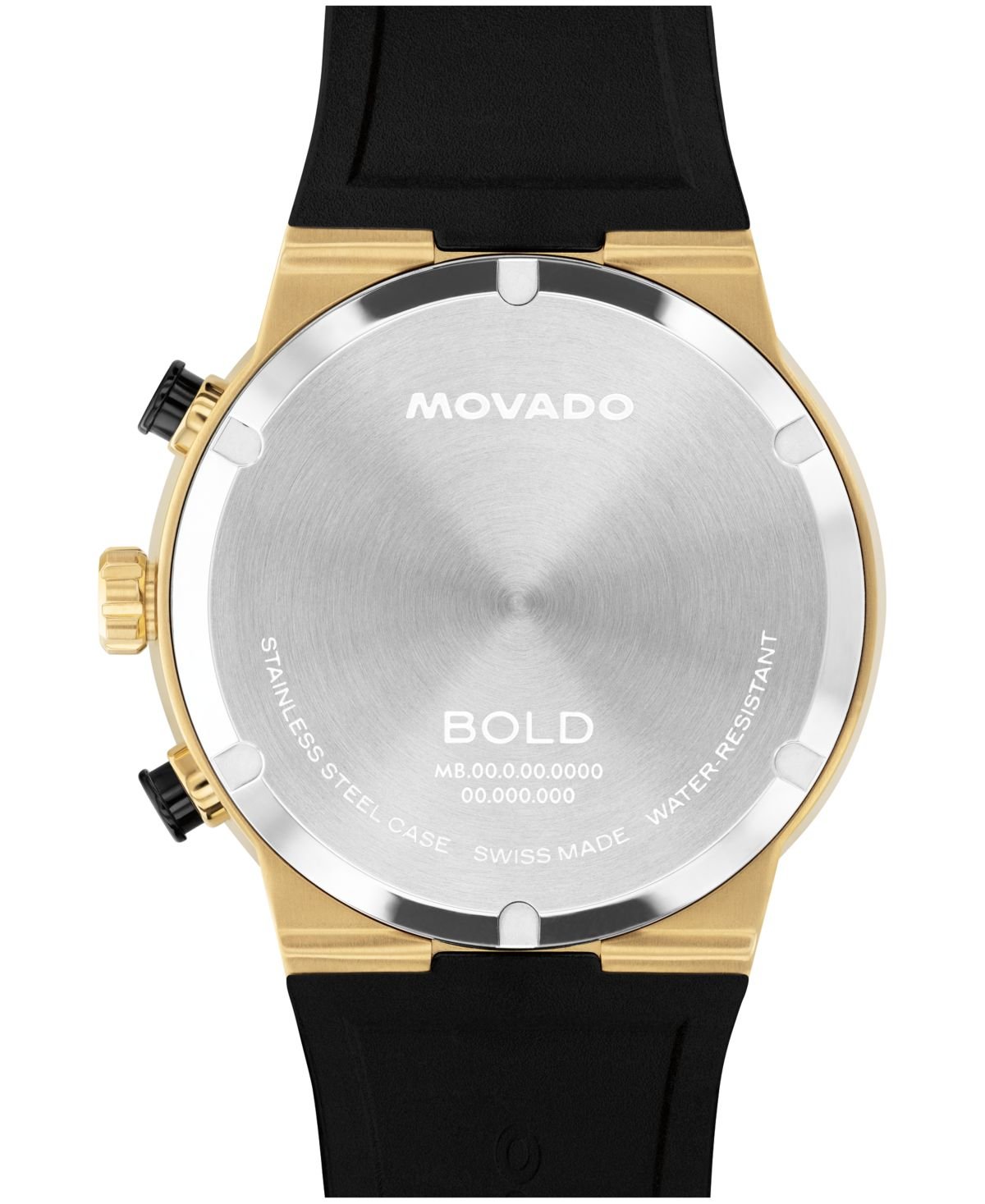 Movado Men's Bold Fusion Swiss Quartz Chrono Black Silicone Watch, 44.50mm