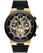 Movado Men's Bold Fusion Swiss Quartz Chrono Black Silicone Watch, 44.50mm