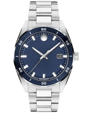 Movado Men's Vantage Swiss Quartz Silver Stainless Steel Watch 40mm