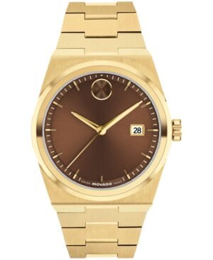 Movado Men's Bold Quest Swiss Quartz Ionic Plated Light Yellow Gold Steel Watch 40mm