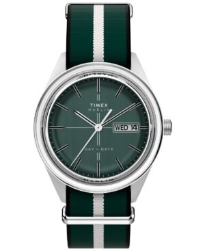 Timex Men's Quartz Analog Green Fabric Watch, 38mm