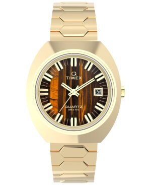 Timex Men's Quartz Analog Gold-Tone Stainless Steel Watch, 39mm