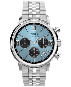 Timex Men's Quartz Chronograph Silver-Tone Stainless Steel Watch 40mm