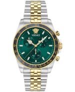 Versace Men's Swiss Chronograph Greca Chrono Wave Two-Tone Stainless Steel Bracelet Watch 43mm