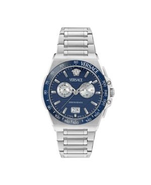 Versace Men's Greca Reaction Silver Stainless Steel Bracelet Watch, 43mm