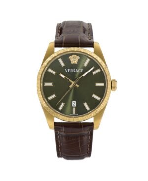 Versace Men's Millenyium Brown Calf Leather Strap Watch 40mm