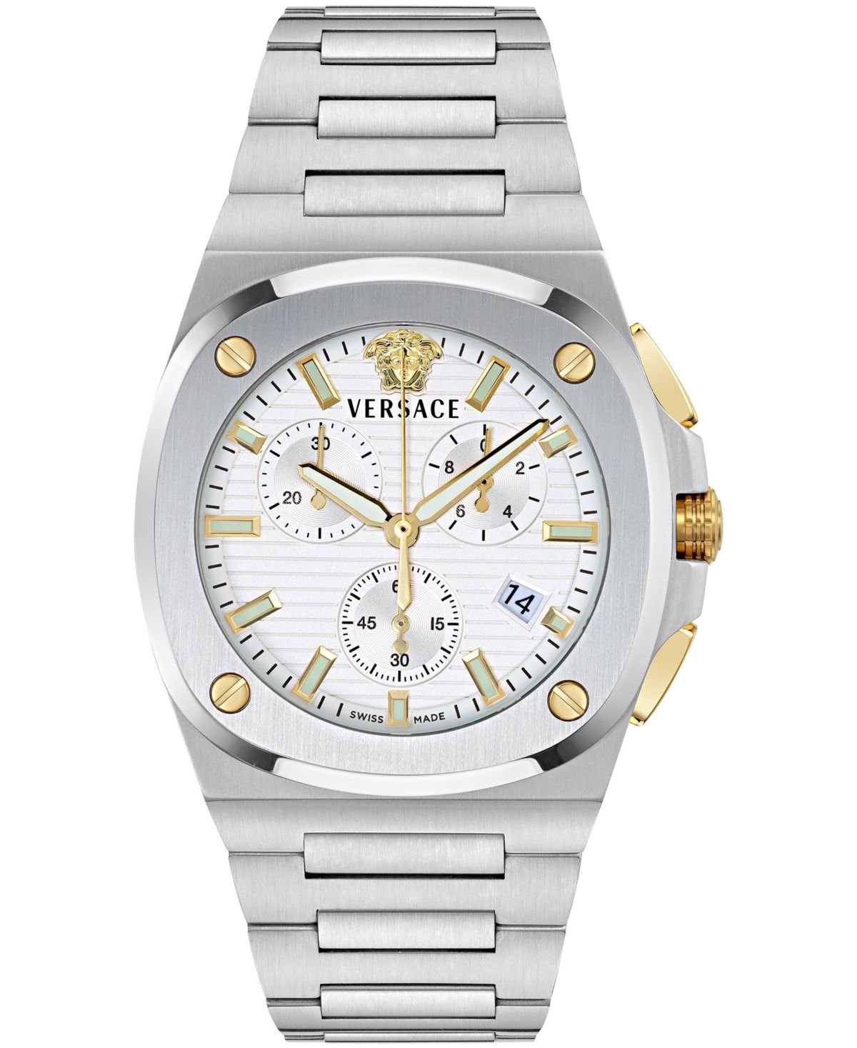 Versace Men's Tolomeo Chrono Two-Tone Stainless Steel Bracelet Watch 40x49mm