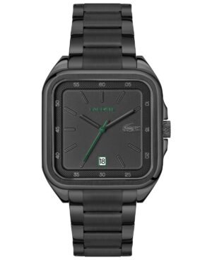 Lacoste Men's L.12.12 Up Ionic Plated Black Stainless Steel Bracelet Watch 39mm