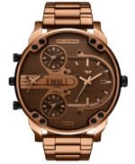 Diesel Men's Mr. Daddy Slim Quartz Three-Hand Date Brown Stainless Steel Watch, 54mm