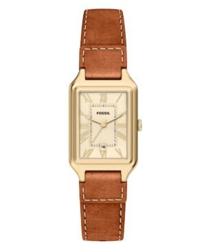 Fossil Women's Raquel Three-Hand Date Medium Brown Leather Watch 23mm