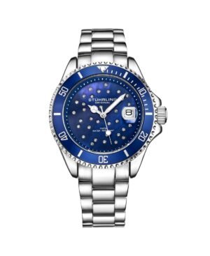 Stuhrling StarSea 3977 Women s Fashion Watch - Quartz Movement, 39mm Case, MOP Dial with Crystal Accents, 100M Water Resistance