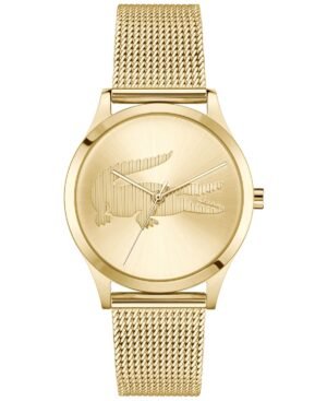 Lacoste Women's Crocodelle Gold Tone Stainless Steel Mesh Bracelet Watch, 36mm