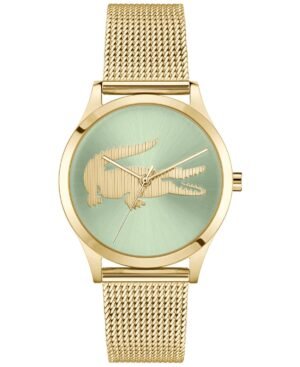 Lacoste Women's Crocodelle Gold Tone Stainless Steel Mesh Bracelet Watch, 36mm