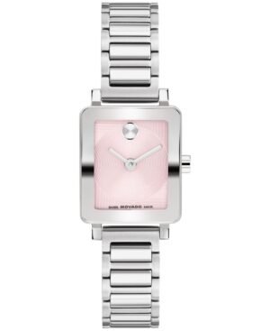 Movado Women's Bold Evolution 2.0 Mini Tank Swiss Quartz Stainless Steel Watch, 20x23mm