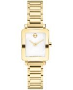 Movado Women's Bold Evolution 2.0 Mini Tank Swiss Quartz Ionic Plated Light Yellow Gold Steel Watch, 20x23mm