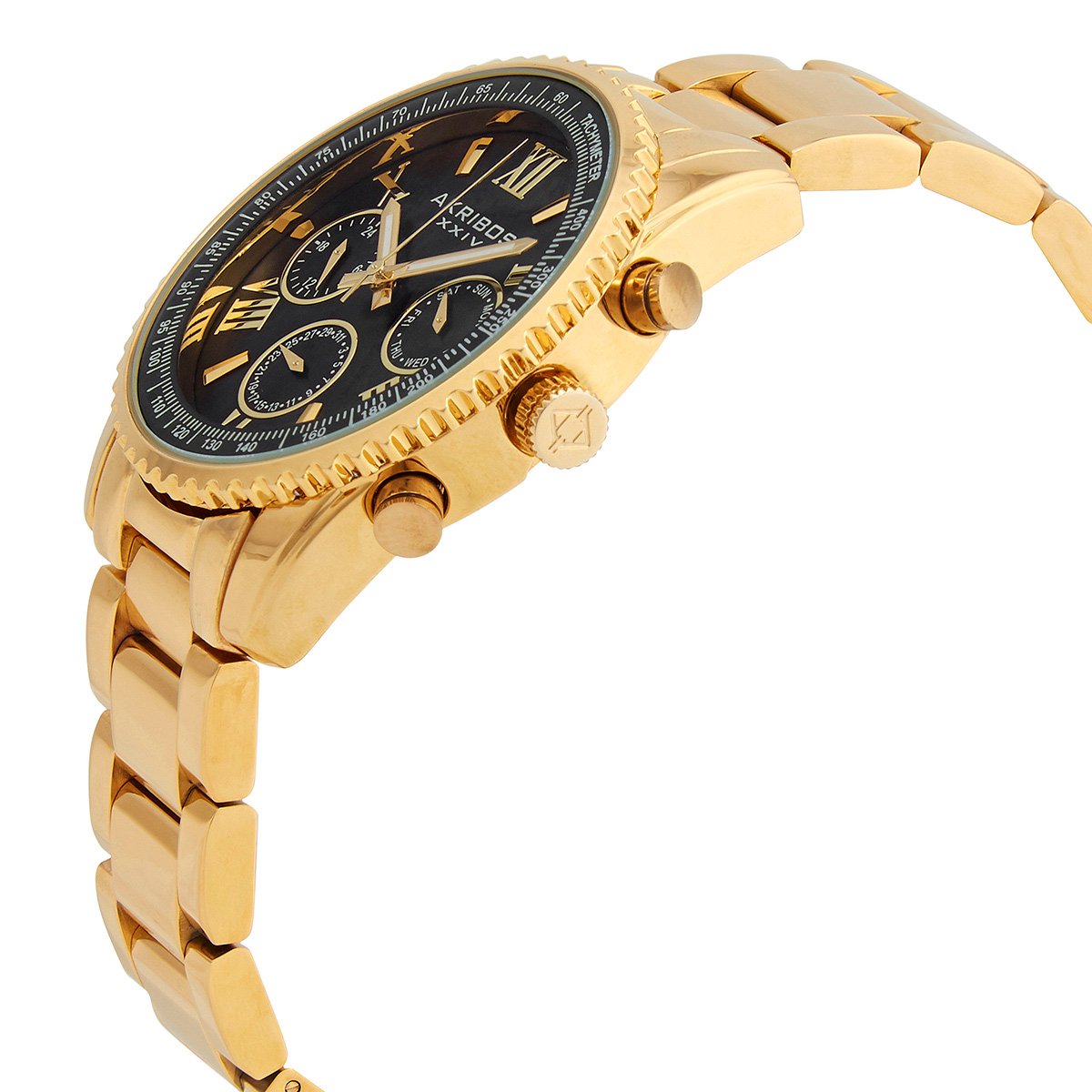 Akribos XXIV Quartz Black Dial Men's Watch AK1099YGB - Image 3