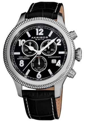 Akribos Ultimate Chronograph Stainless Steel Men's Watch AK575BK