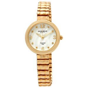 Akribos XXIV Mother of Pearl Dial Yellow Gold-tone Ladies Watch AK765YG