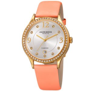 Akribos XXIV Quartz Diamond Crystal Silver Dial Ladies Watch AK1011PK