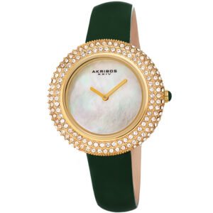 Akribos XXIV Quartz Crystal White Dial Ladies Watch AK1049GN