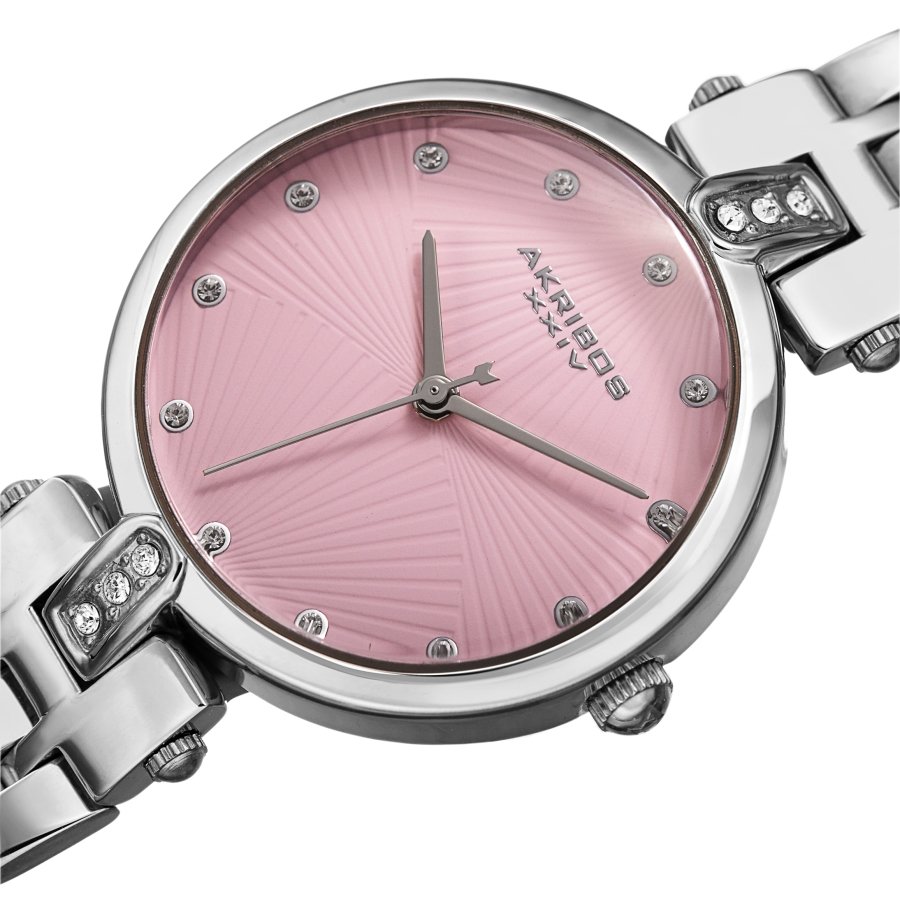 Akribos XXIV Quartz Crystal Pink Dial Ladies Watch AK1085PK - Image 2