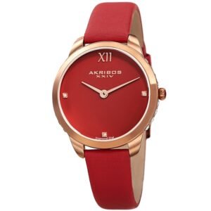 Red Dial Red Leather Ladies Watch AK1059RD - luxury watch