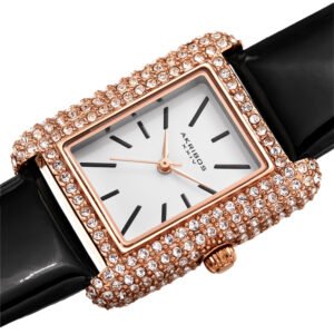 White Dial Black Leather Ladies Watch AK1068BK - luxury watch