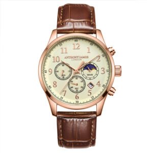 Moonphase Chronograph White Dial Men's Watch AJ072 - luxury watch